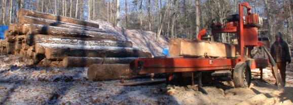 Cutting trees into our lumber